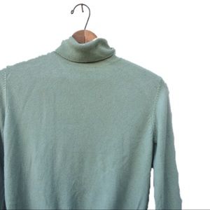 Pistachio Color Cashmere Turtle Neck Sweater